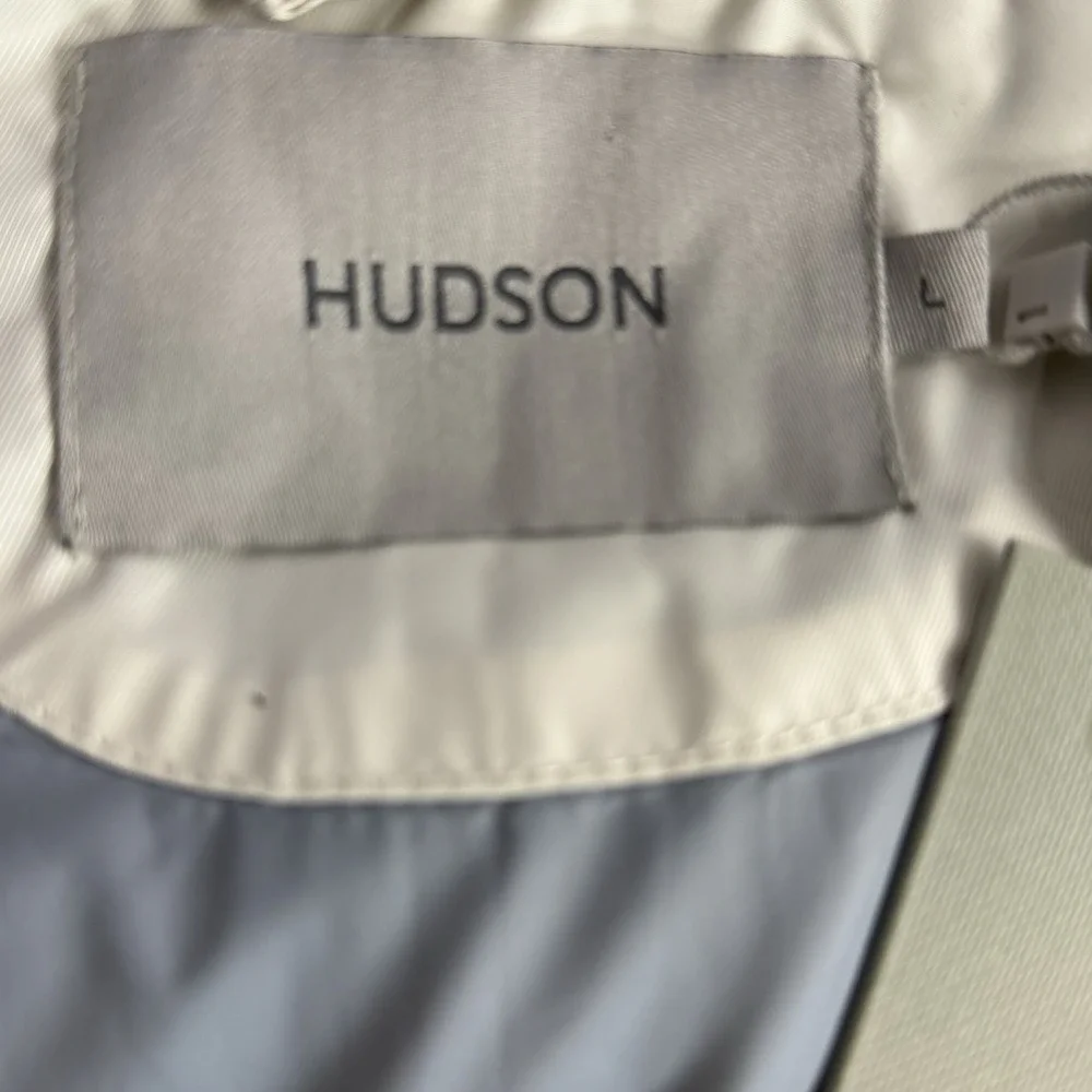 NWT HUDSON Jeans Twill Quilted Puffer Jacket Men's Sz‎ Large Off White/Black